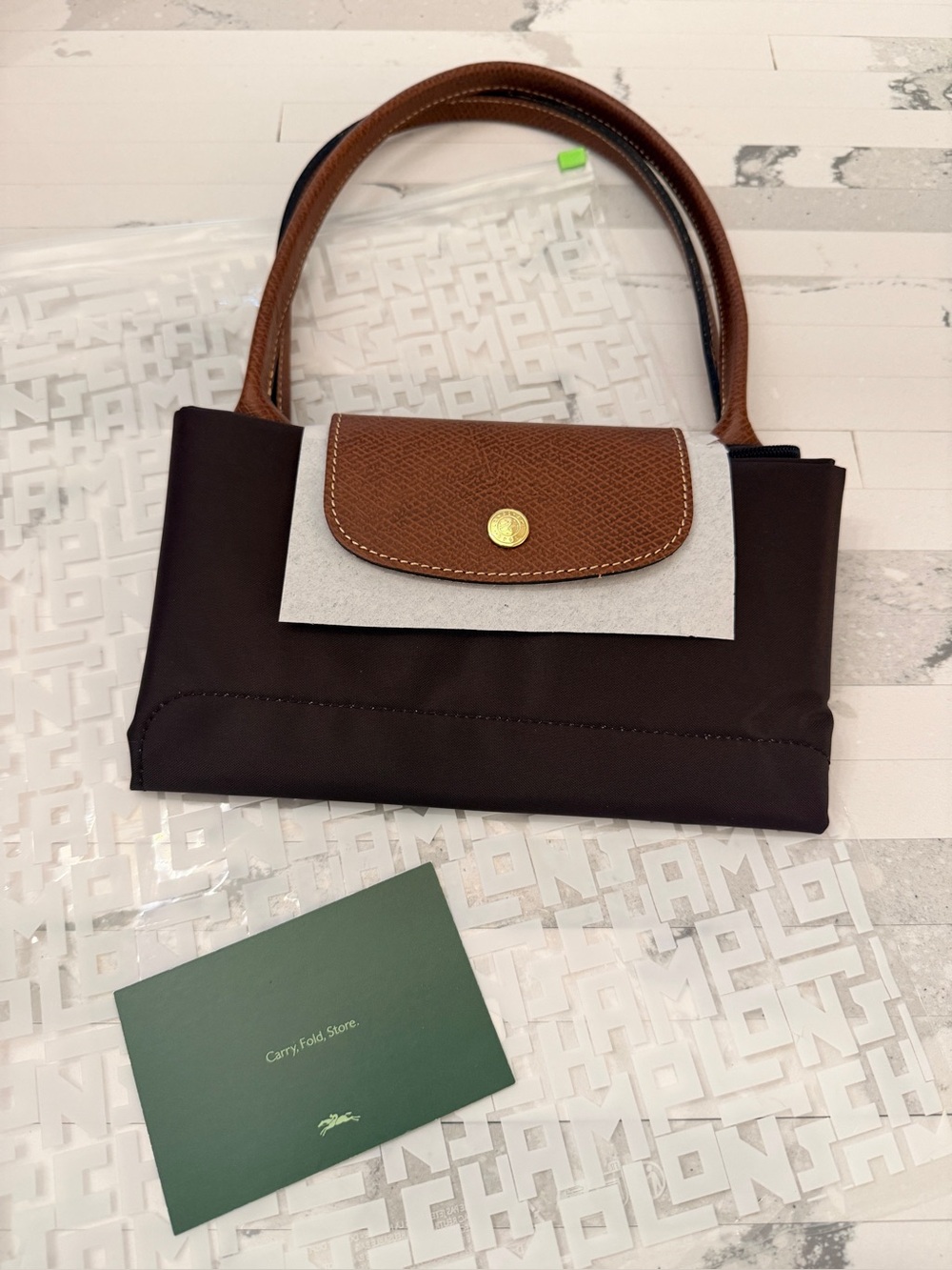 Brand New Authentic Longchamp Le Pliage Original M Tote Bag in Mocha